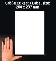 AVERY Zweckform Etiketten 3418 weiß 200,0 x 297,0 mm, 100 Blatt
