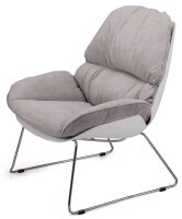 meet powered by PAPERFLOW Sessel LAZY grau silber Stoff 69,5 x 81,0 x 86,0 cm, 1 St.