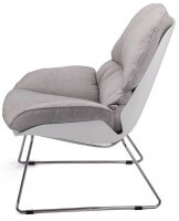meet powered by PAPERFLOW Sessel LAZY grau silber Stoff 69,5 x 81,0 x 86,0 cm, 1 St.