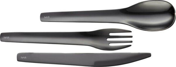 LURCH Mehrweg-Besteckset TO-GO, Edelstahl schwarz, 1 Set