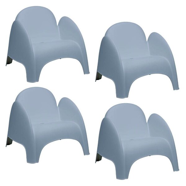 meet powered by PAPERFLOW Sessel DUMBO blau Kunststoff 81,5 x 80,5 x 70,5 cm, 4 St.