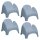 meet powered by PAPERFLOW Sessel DUMBO blau Kunststoff 81,5 x 80,5 x 70,5 cm, 4 St.