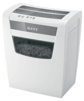 LEITZ IQ Home Office Aktenvernichter mit Partikelschnitt P-4, 4 x 28 mm, bis 10 Blatt, weiß