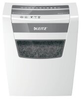 LEITZ IQ Home Office Aktenvernichter mit Partikelschnitt P-4, 4 x 28 mm, bis 10 Blatt, weiß