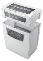 LEITZ IQ Home Office Aktenvernichter mit Partikelschnitt P-4, 4 x 28 mm, bis 10 Blatt, weiß