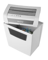 LEITZ IQ Home Office Aktenvernichter mit Partikelschnitt P-4, 4 x 28 mm, bis 10 Blatt, weiß