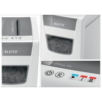 LEITZ IQ Home Office Slim Aktenvernichter mit Partikelschnitt P-4, 4 x 28 mm, bis 10 Blatt, weiß