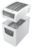 LEITZ IQ Home Office Slim Aktenvernichter mit Partikelschnitt P-4, 4 x 28 mm, bis 10 Blatt, weiß