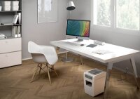 LEITZ IQ Home Office Slim Aktenvernichter mit Partikelschnitt P-4, 4 x 28 mm, bis 10 Blatt, weiß
