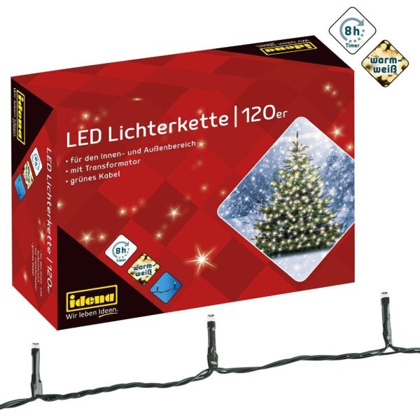 Idena 120er LED Lichterkette grün 20,0 m, 1 St.