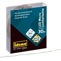 Idena 30er Micro LED Lichterkette silber 3,2 m, 1 St.
