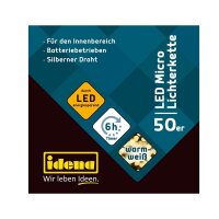 Idena 50er Micro LED Lichterkette silber 5,2 m, 1 St.