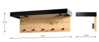 HAKU Möbel Wandgarderobe 13949 eiche Holz 5 Haken...