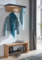 HAKU Möbel Wandgarderobe 13949 eiche Holz 5 Haken 70,0 x 24,0 cm  ( 13949 )
