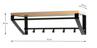 HAKU Möbel Wandgarderobe 13945 eiche Holz 5 Haken...