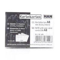 HAN Karteikarten DIN A8 weiß liniert, 100 St.