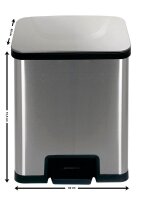 Echtwerk Powerstep Mülleimer 38,0 l edelstahl, schwarz, 1 St.
