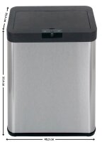 Echtwerk Sensor Mülleimer 48,0 l edelstahl, schwarz,...