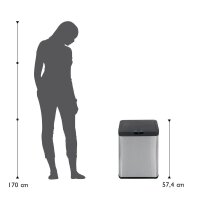 Echtwerk Sensor Mülleimer 48,0 l edelstahl, schwarz, 1 St.