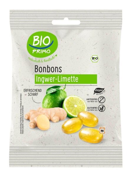 BIO PRIMO Bio Ingwer-Limette Bonbons 13 St./ 60,0 g, 1 Pack