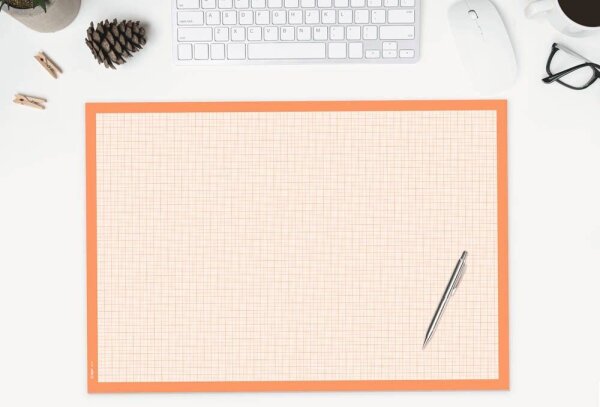 SIGEL Schreibtischunterlage Graph weiß/orange Papier 59,5 x 41,0 cm, 30 Blatt