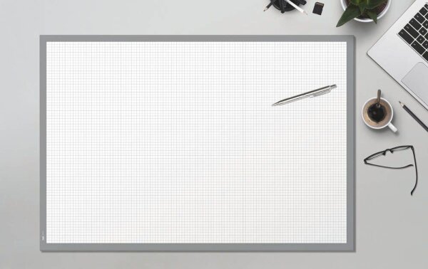SIGEL Schreibtischunterlage Squared A2 weiß/grau Papier 59,5 x 41,0 cm, 30 Blatt