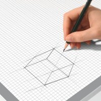 SIGEL Schreibtischunterlage Squared A2 weiß/grau Papier 59,5 x 41,0 cm, 30 Blatt
