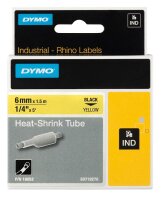 DYMO Schrumpfschlauch RHINO  18052, 6 mm, schwarz auf...