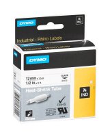 DYMO Schrumpfschlauch RHINO  18055, 12 mm, schwarz auf...