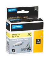 DYMO Schrumpfschlauch RHINO  18056, 12 mm, schwarz auf...
