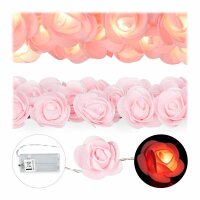 relaxdays Rosen LED Lichterkette rosa 3,40 m, 1 St.