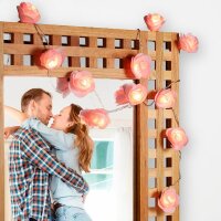 relaxdays Rosen LED Lichterkette rosa 3,40 m, 1 St.