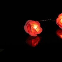 relaxdays Rosen LED Lichterkette rosa 3,40 m, 1 St.