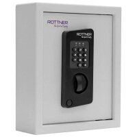 ROTTNER KeyTronic 20 Schlüsselkasten grau mit 20 Haken, Elektronikschloss, 24,5 x 11,0 x 30,0 cm, 1 St.