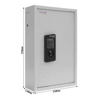 ROTTNER KeyTronic 100 Schlüsselkasten grau mit 100 Haken, Elektronikschloss, 35,0 x 13,0 x 55,0 cm, 1 St.