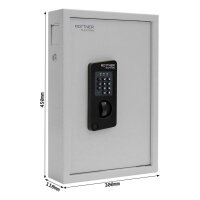 ROTTNER KeyTronic 48 Schlüsseltresor grau mit 48 Haken, Elektronikschloss, 30,0 x 11,0 x 45,0 cm, 1 St.