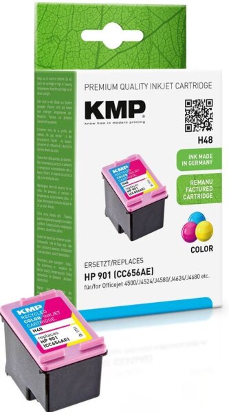 KMP H48 color Druckerpatrone kompatibel zu HP 901XL (CC656EE)