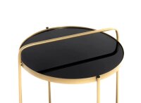 HAKU Möbel Beistelltisch rund Glas schwarz, gold 38,0 x 38,0 x 51,0 cm, 1 St.