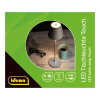 Idena 50153 Touch LED Tischlampe grau