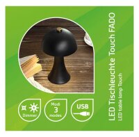 Idena Fado Touch LED Tischlampe schwarz