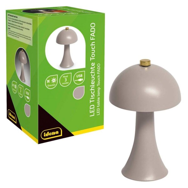 Idena Fado Touch LED Tischlampe grau