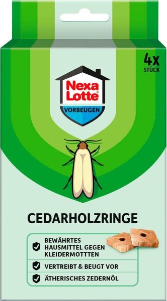 Nexa Lotte® Mottenschutz Cedarholz-Ringe braun, 4 St.