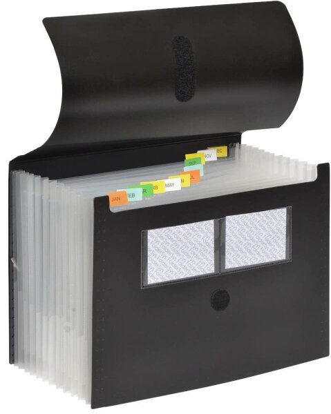 FolderSys Fächermappe 12 Fächer schwarz, 1 St.