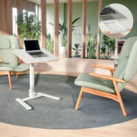 LEITZ Ergo Compact höhenverstellbarer Schreibtisch weiß rechteckig, A-Fuß-Gestell weiß 65,0 x 46,0 cm