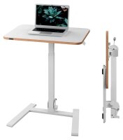 LEITZ Ergo Compact höhenverstellbarer Schreibtisch weiß rechteckig, A-Fuß-Gestell weiß 65,0 x 46,0 cm
