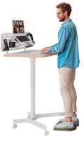 LEITZ Ergo Compact höhenverstellbarer Schreibtisch weiß rechteckig, A-Fuß-Gestell weiß 65,0 x 46,0 cm