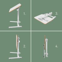 LEITZ Ergo Compact höhenverstellbarer Schreibtisch weiß rechteckig, A-Fuß-Gestell weiß 65,0 x 46,0 cm