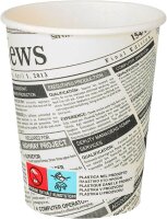 STARPAK Einweg-Kaffeebecher Newsprint weiß 0,2 l, 50 St.