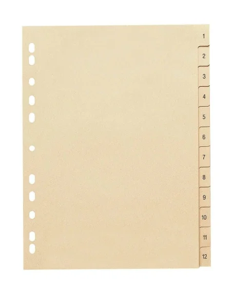 Ordnerregister DIN A4 Vollformat 1-12 chamois 12-teilig,...