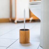 relaxdays WC-Garnitur braun, silber Holz, 1 St.